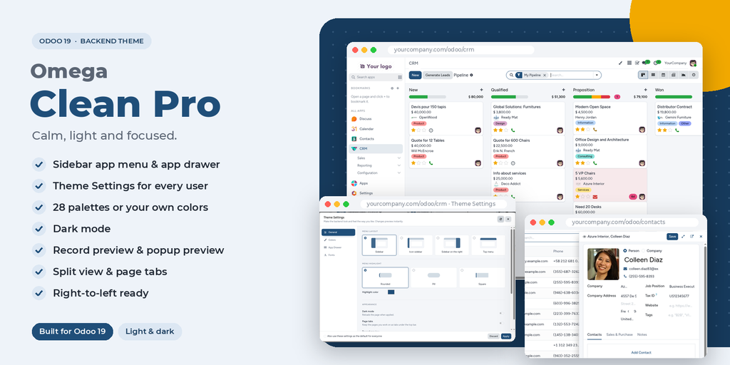 Clean Pro Backend Theme: Dashboard
